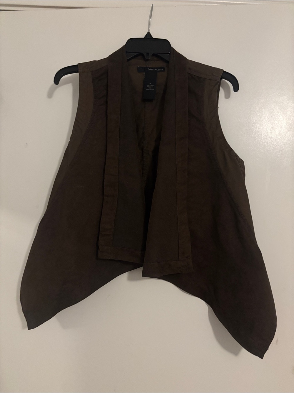 Calvin Klein Jeans Brown Suede-Look Sleeveless Vest